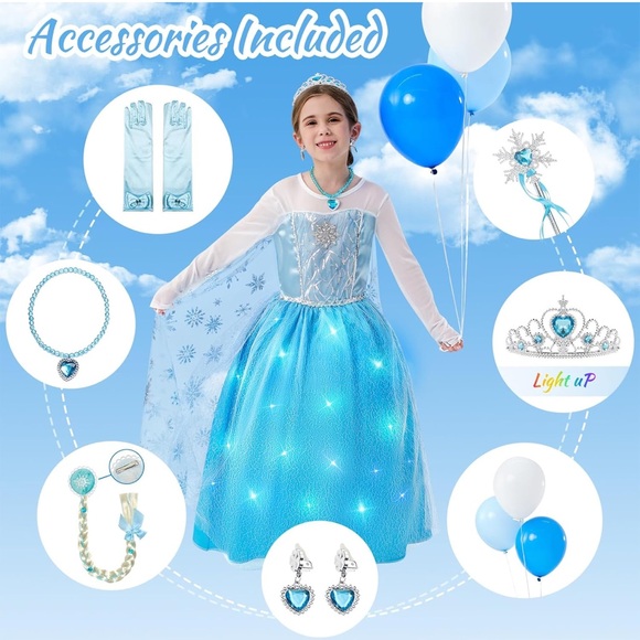 NWT Light Up Princesses Costume with Accessories Sz 4T - Picture 3 of 6